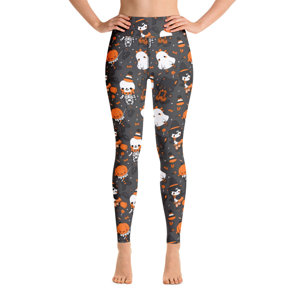 Vintage Halloween Leggings – Bright Bat Design